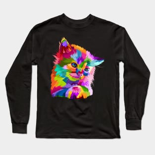Colorful Cat Kitten Lover Long Sleeve T-Shirt